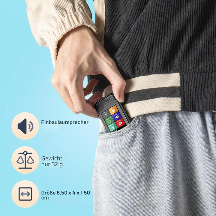 QNGEE Bluetooth-MP3-Player, tragbarer Musik-Player mit 16 GB internem Speicher, unterstützt FM-Radio