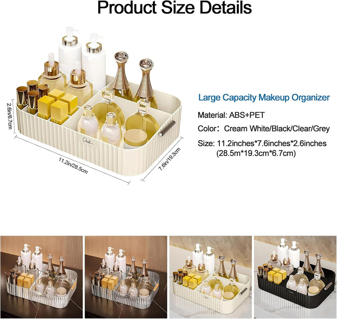 DASITON Make up Organizer mit Fächern, Grosser Make up Aufbewahrung Kosmetik Organizer für Badezimme