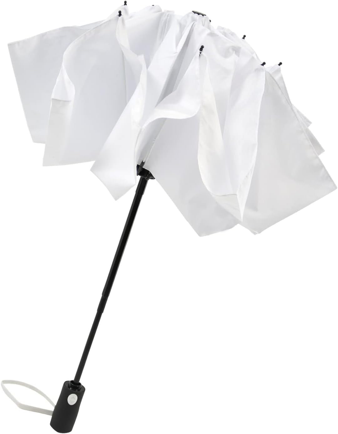 iX-brella Reverse umgekehrt öffnender Fiberglas-Taschenschirm mit farbigen Speichen - weiss, Weiss