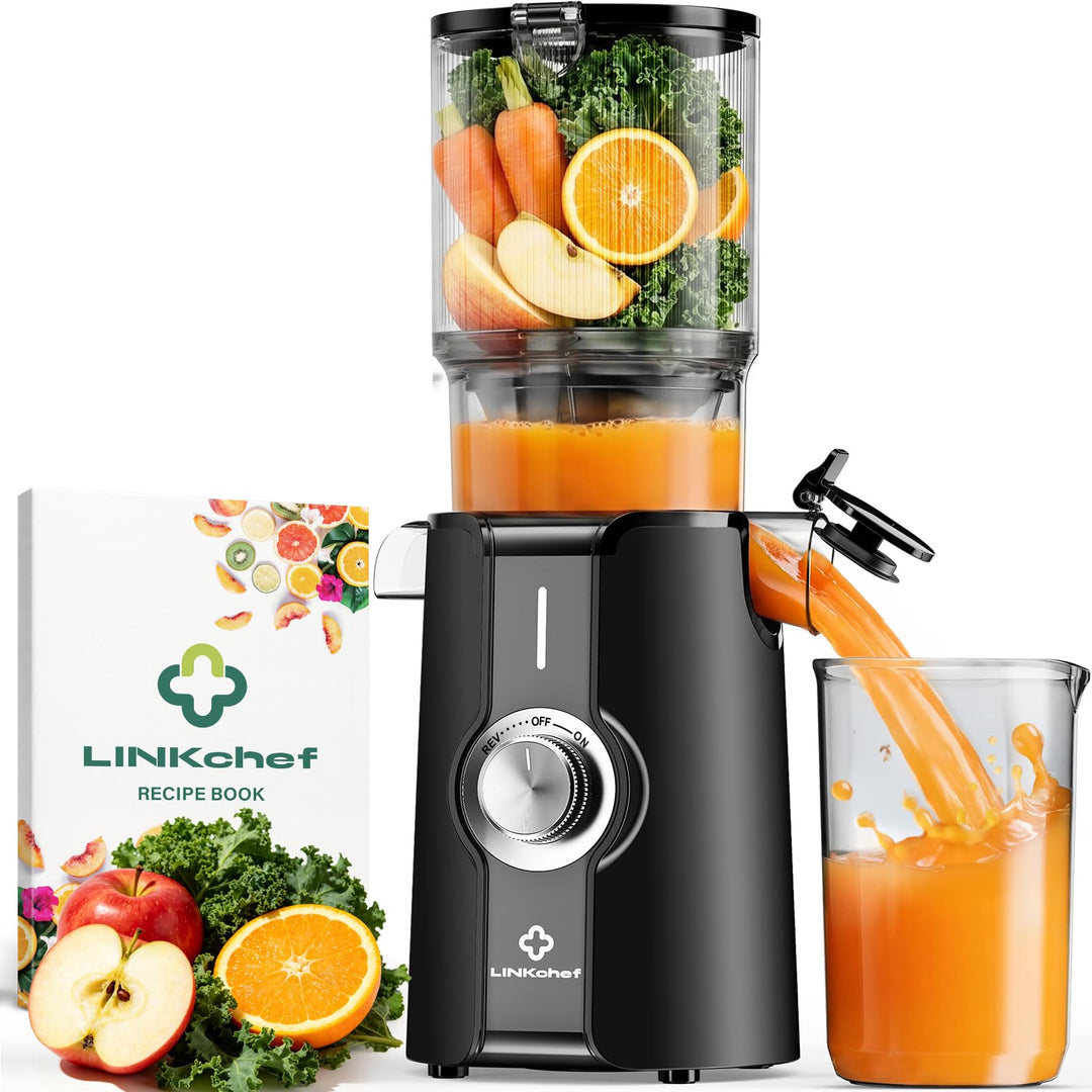 LINKChef Schnellreinigungs Entsafter, NO-Prep Entsafter Gemüse und Obst, Blitzreiniger Saftpresse Sl