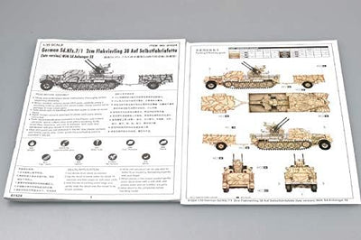 Trumpeter 01524 Modellbausatz German 2cm Flakvierling 38 auf Selbstfahrlafette (Sd.Kfz.7/1 Late Vers