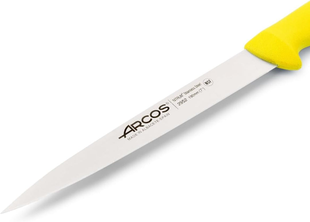 Arcos Serie 2900 - Filetmesser - Klinge Nitrum Edelstahl 190 mm - HandGriff Polypropylen Farbe Gelb