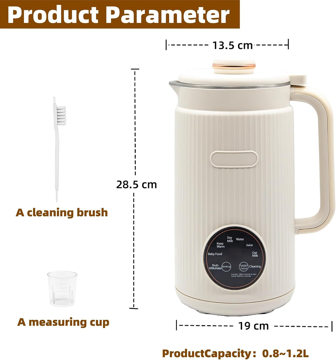 9 in 1 Nussmilchmaschine丨12-Klingen 丨1.2 L für 3-4 Personen丨All-in-One für Sojamilch, Babynahrung, S
