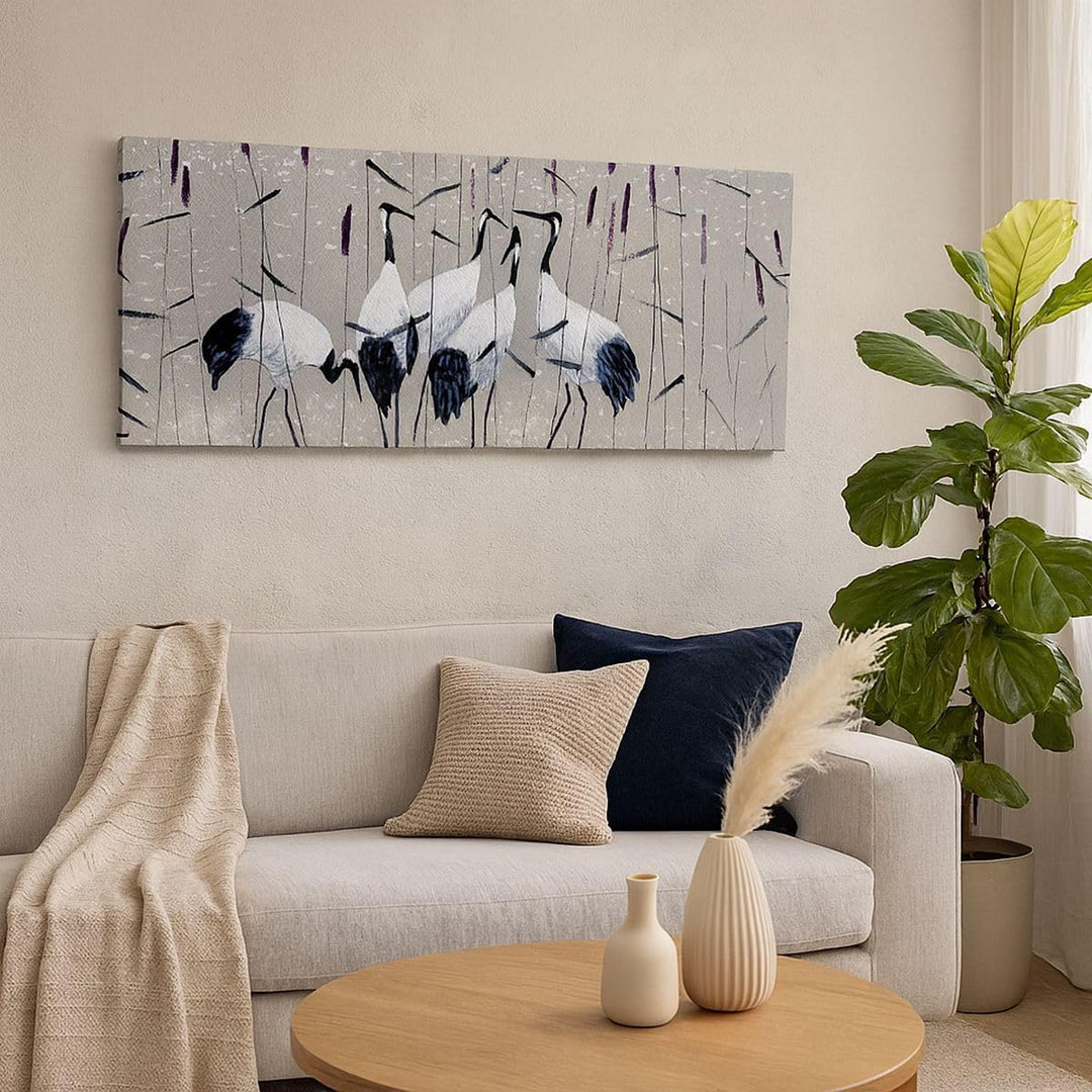 Wandbilder Dekoration Wohnzimmer Vogel Natur Wasser Panorama Bilder auf Leinwand 120x50cm Leinwandbi