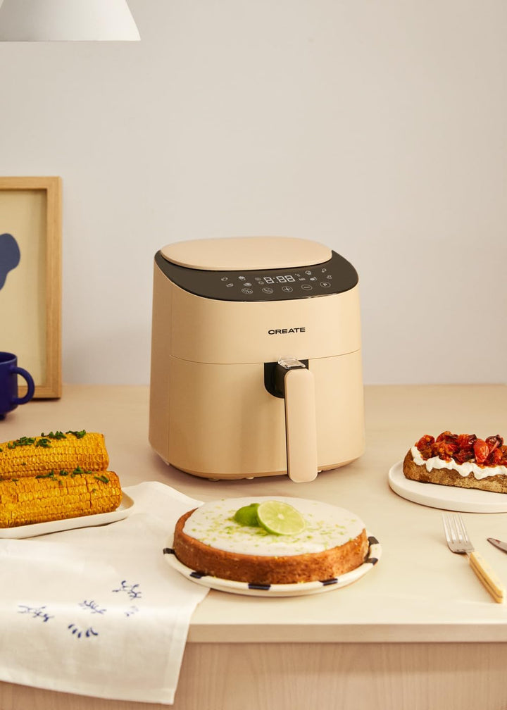 CREATE/FRYER AIR PRO COMPACT/Heissluftfritteuse 3.5L Sand / 8 Programme, Display, praktisch, leichte