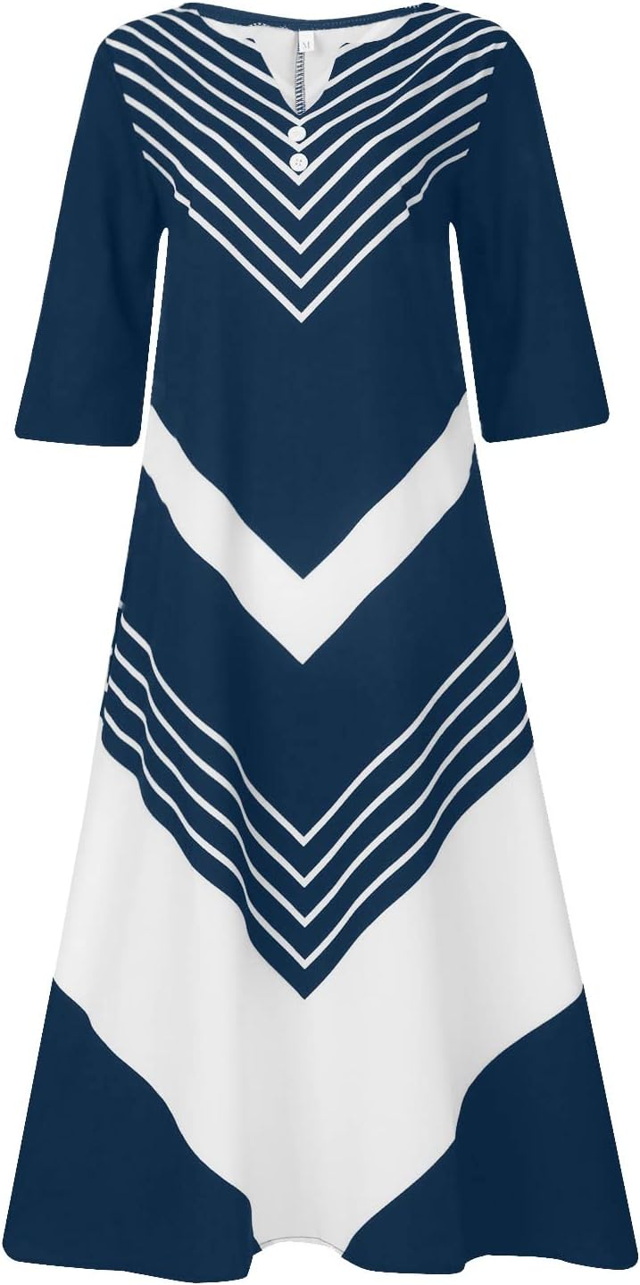 Italienische Kleider Damen V Ausschnitt Sommerkleid Damen Wadenlang Luftige Sommerkleider A Linie Mi