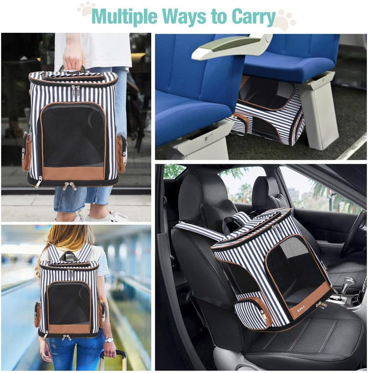 Lekesky Erweiterbar Katzenrucksack Hunderucksack für Katzen und Hunde bis 10 Kg, Faltbare Haustier R