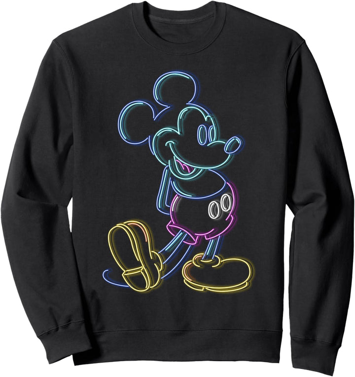 Disney Mickey & Friends Micky Neon Line Porträt Sweatshirt