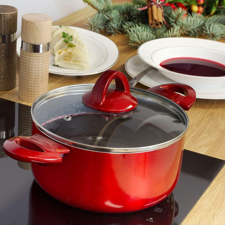 AMBITION 20163 Topf Jasper 28 cm Induktion Suppentopf Gemüsetopf Kochtopf mit Deckel Fleischtopf Hoc