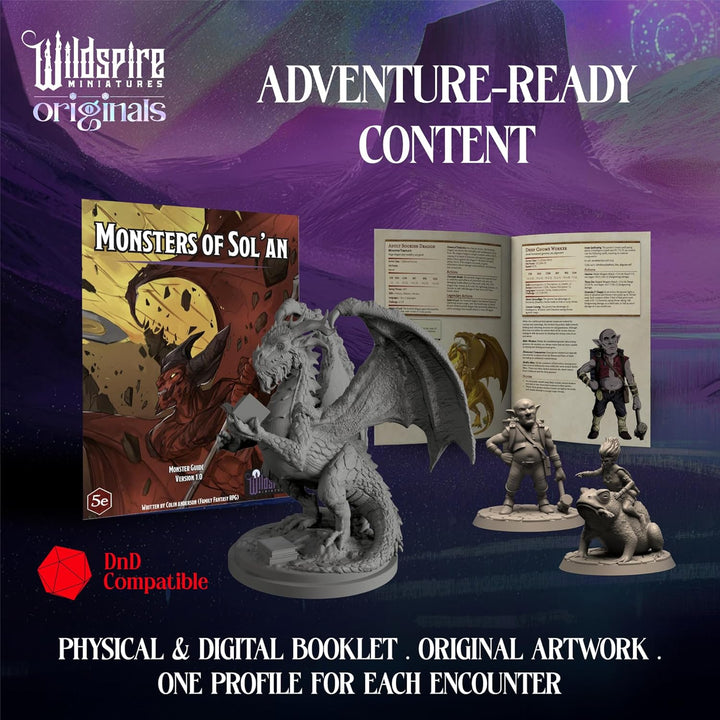 Wildspire Fantasy Miniatures & Bookish Dragon für DND - 28mm-32mm Bulk Dungeons & Dragons Monster Fi