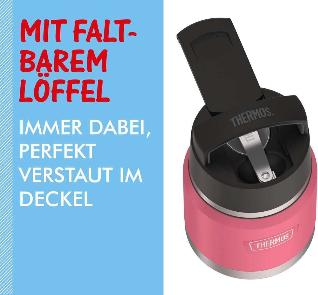 Thermos ICON Kids Thermobehälter für Essen 0,35l, pink, Edelstahl, absolut dicht, hält Speisen 12h h