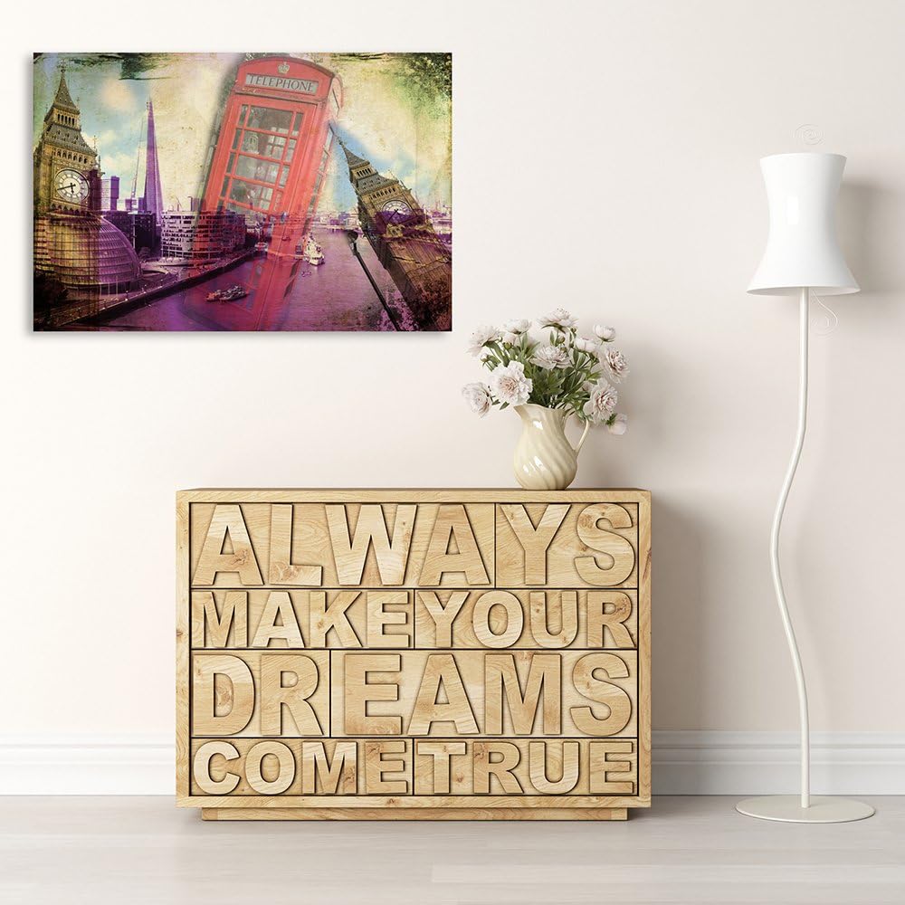 Feeby Frames, Leinwandbild, Bilder, Wand Bild, Wandbilder, Kunstdruck 70x100cm, TAMISE, LONDON, STAD