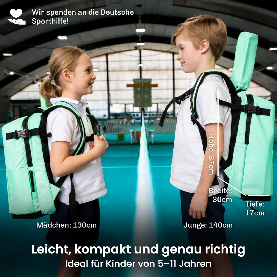 Otaro Tennisrucksack Kinder (19L) | Premium | Inkl. Separierten Schuhfach & Schlägerschutz | Deutsch
