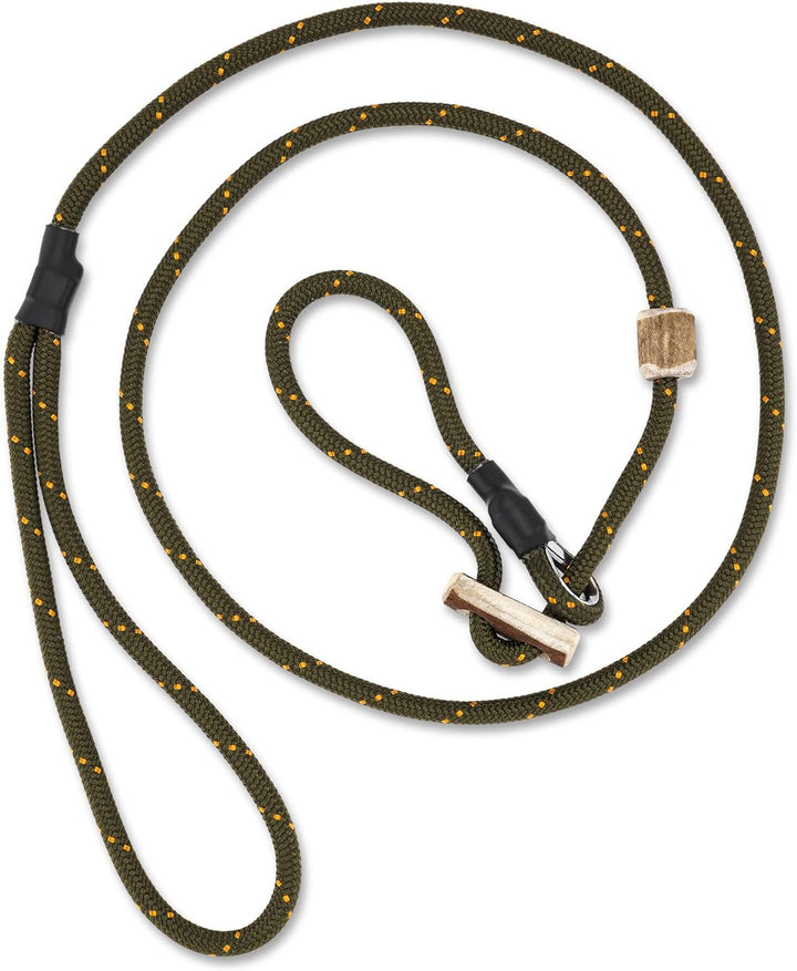 Hundeleine mit Halsband 6mm | Moxonleine Retrieverleine Agilityleine | Mit Zugbegrenzung, Zugstopp a