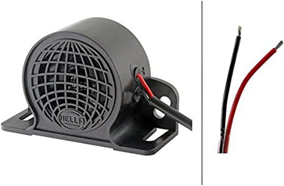 HELLA Rückfahrwarner BM10 - 110dB(A) - Starkton - ECE - Gehäusefarbe: schwarz - geschraubt - Kabel: