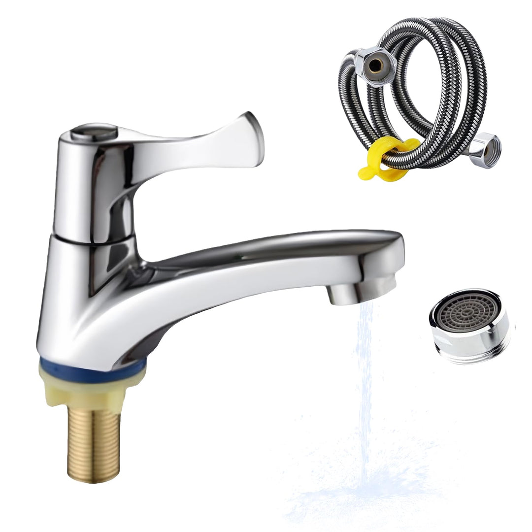 Kaltwasserhahn Gäste WC, Wasserhahn Bad, Waschtischarmatur, Einzelkühlung Waschbeckenarmatur Mit 60