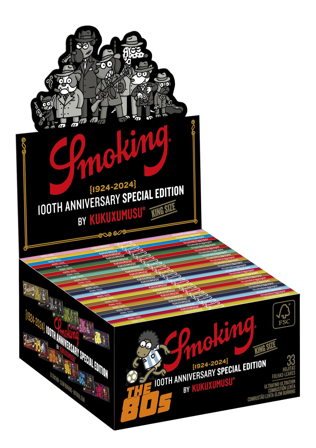 Smoking 50 STK kukuxumusu' - Slim Size - 33 Blättchen - Papers, Schwarz