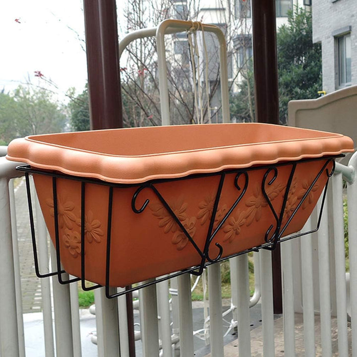 1 Pc Hängen Korb Balkon Geländer Pflanzer Container Geländer Regal Blumentopf Halterung Metall Blume