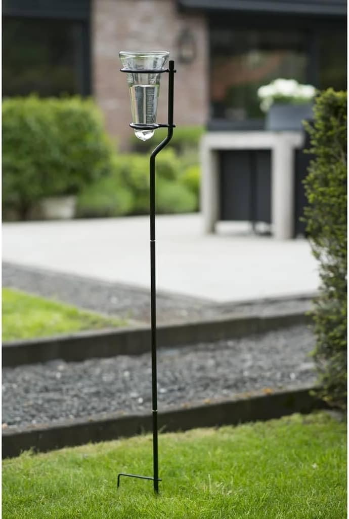 Nature Regenmesser mit Glassockel, Regenmessung, Wetterstation