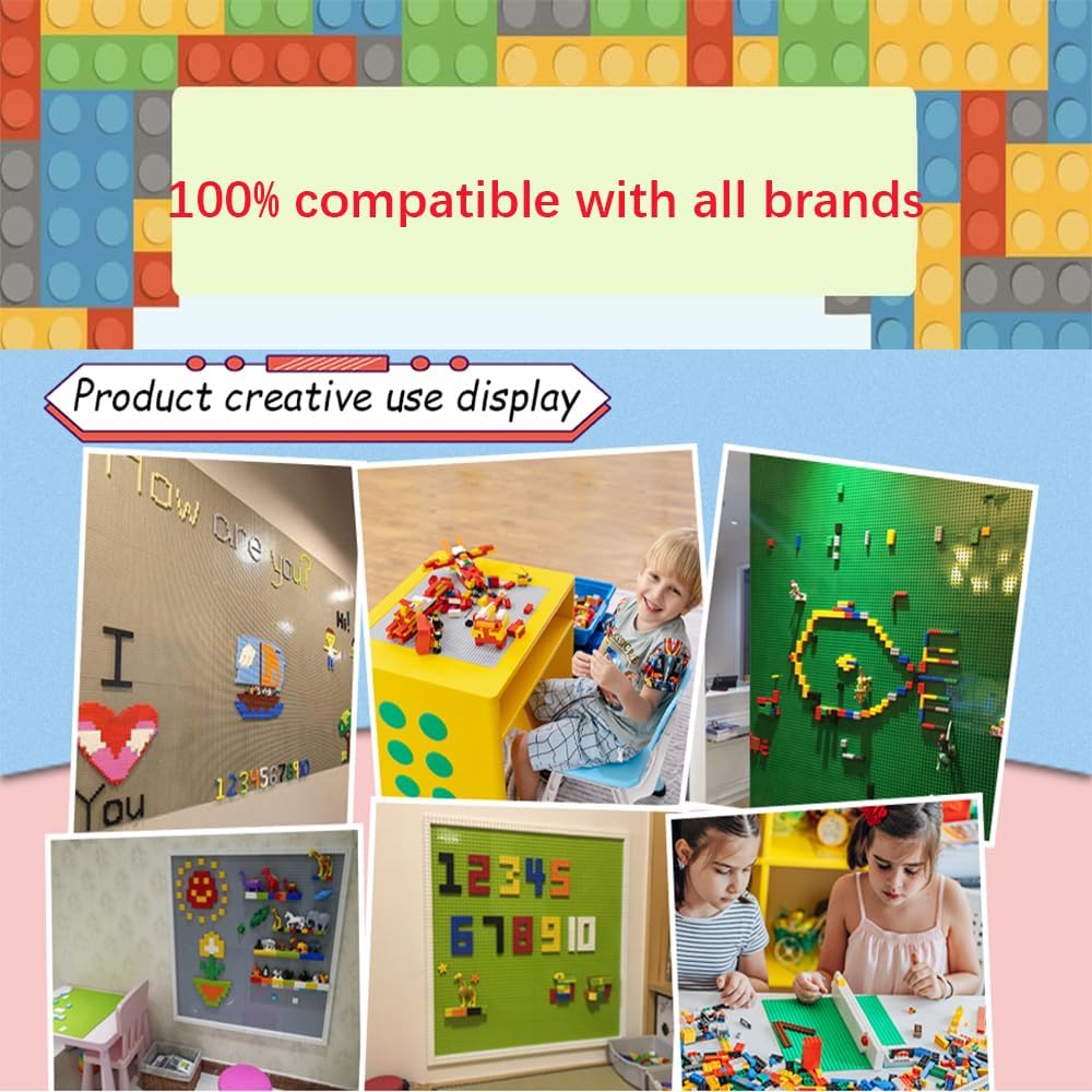8 Platten-Set Bauplatte Kompatibel mit Meisten Marken,Classic Bausteine Grundplatte,Kompatibel mit B