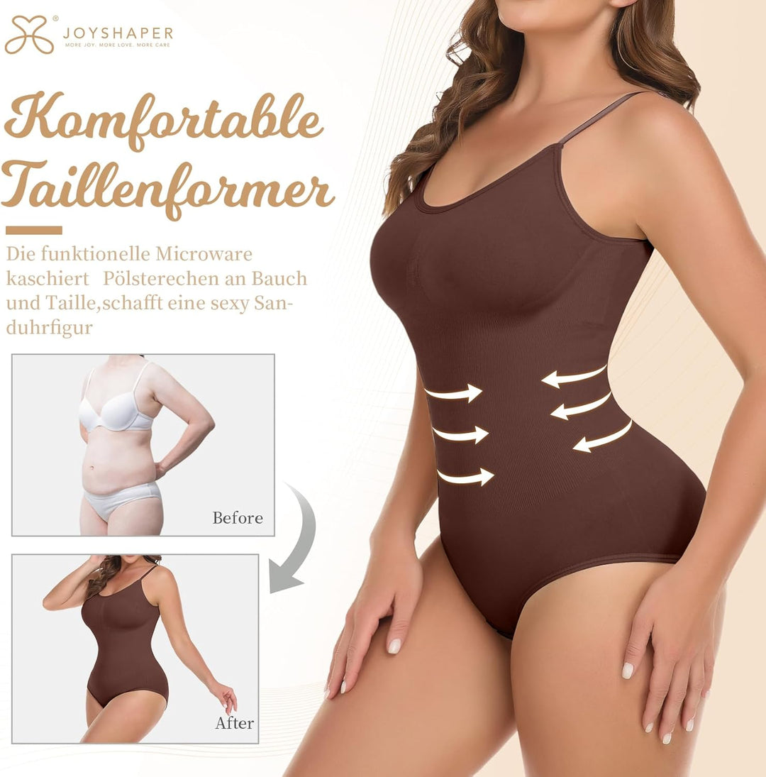 Joyshaper Shapewear Damen Stark Formend Bauchweg Body Shaper Butt Lift Miederbody Slimfit U-Ausschni