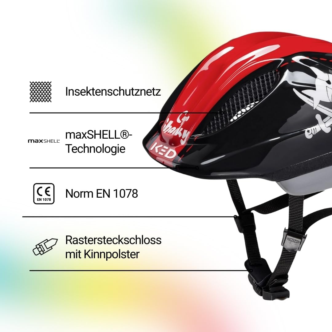 KED Meggy II Originals Kinderhelm XS (44-49cm) Sharky Red, XS (44-49cm) Sharky Red