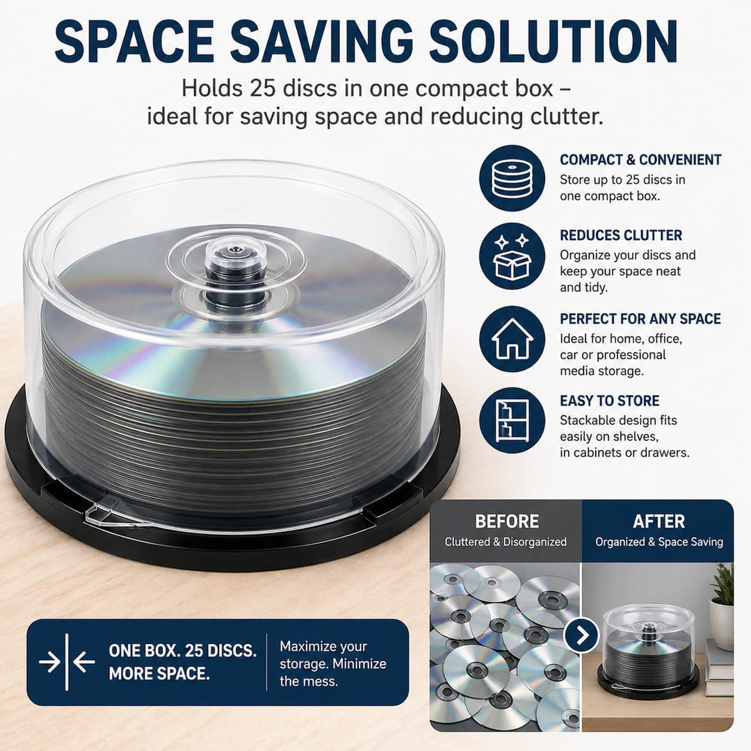 CD/DVD Cake Box, transparent Kunststoff Badewannen (für 25 Discs) 10 Stück Dragon Trading®, 10