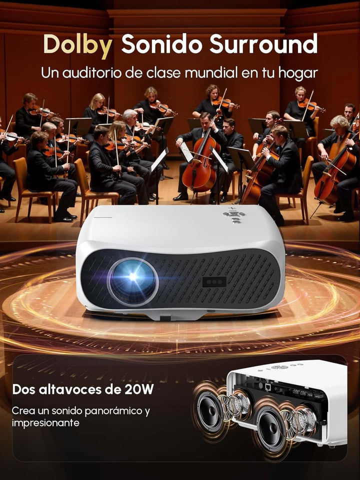 Smart 4K Beamer LED Tageslicht Projektor 2400 ANSI HDR 10 mit WiFi6 Bluetooth5.4 HDMI eARC/CEC, ToF-