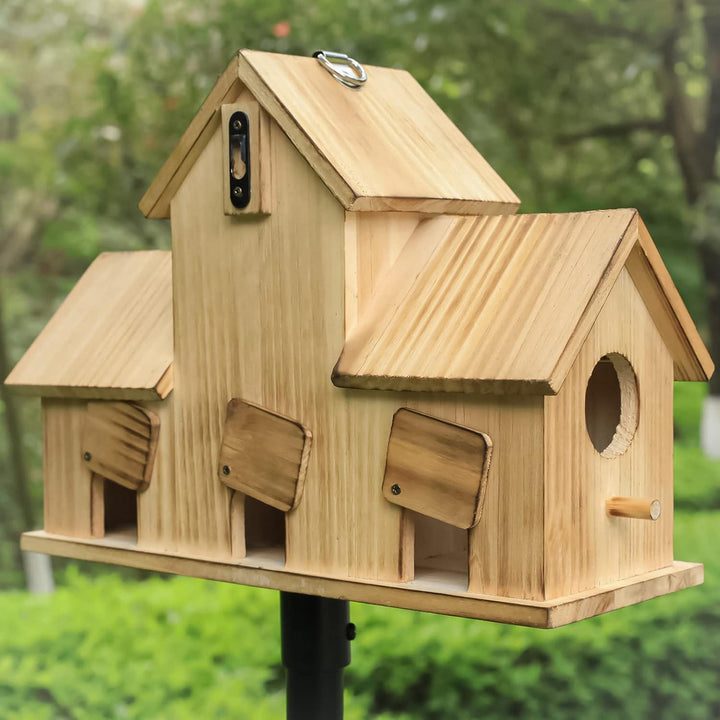 STARSWR Vogelhäuser für draussen, 3 Löcher, Vogelhaus für 3 Vogelfamilien, Bluebird-Finken, Kardinäl