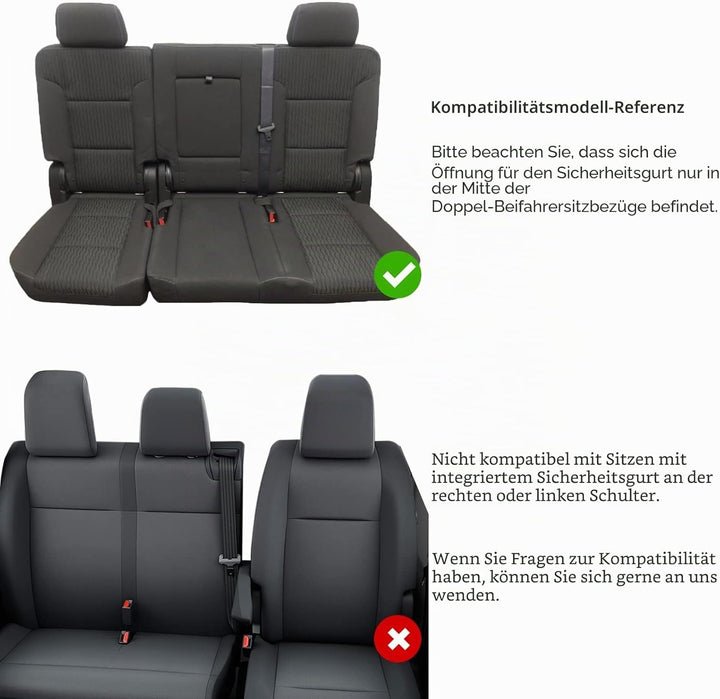 TOYOUN Universal Sitzbezüge Auto für Transporter LKW - Kompatibel mit Geteilter Basis Sitzunterseite
