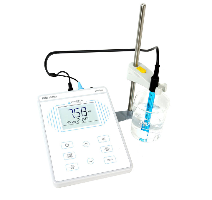 Apera Instruments PH700 pH Meter fürs Labor, Benchtop, 0.01 Genauigkeit, 1-3 Punkt Kalibrierung, Tem