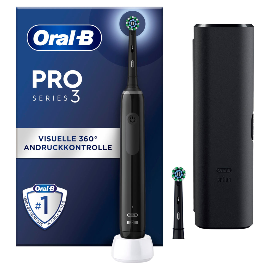 Oral-B PRO 3 3500 Elektrische Zahnbürste/Electric Toothbrush, 2 Aufsteckbürsten, mit 3 Putzmodi und