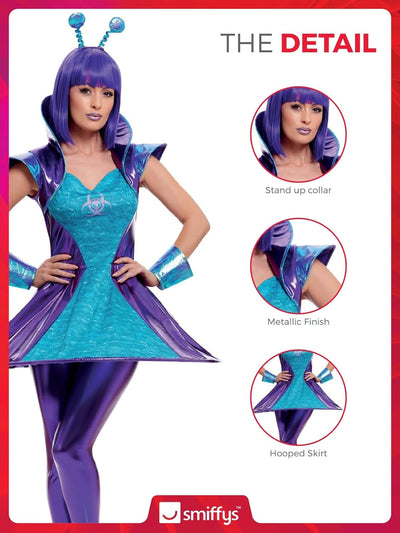 Alien Lady Costume, Multi-Coloured (S) S - UK Size 08-10 Mehrfarbig, S - UK Size 08-10 Mehrfarbig