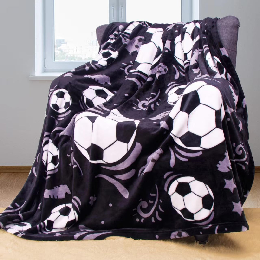 Fussball Kuscheldecke für Kinder,Championsliga Sport Fussball Decke Kinder Weich Flauschig Fleecedec