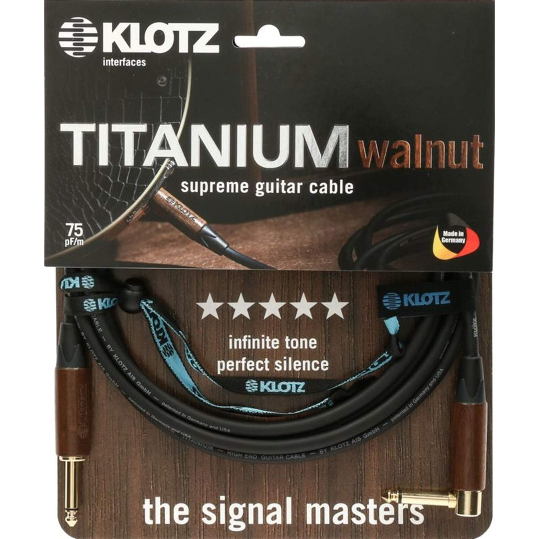KLOTZ TITANIUM walnut - supreme gitarren kabel mit nussholz tüllen (4,5m), 4,5m