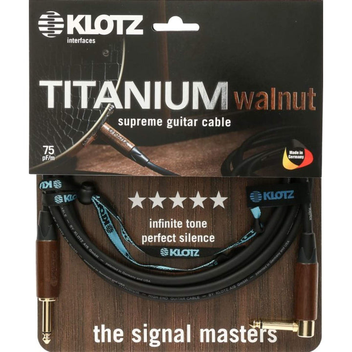 KLOTZ TITANIUM walnut - supreme gitarren kabel mit nussholz tüllen (4,5m), 4,5m