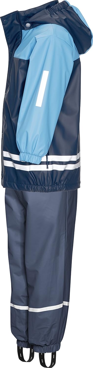 Playshoes Unisex Kinder Regen-Anzug mit Fleece-Futter Warmer Wasserdichter Matschanzug Regenbekleidu