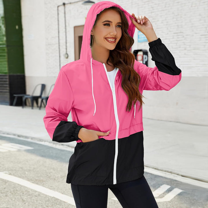 PONCEAU Regenjacke Damen Wasserdicht Windbreaker Atmungsaktiv bergangsjacke Regencape Leichte Jacke