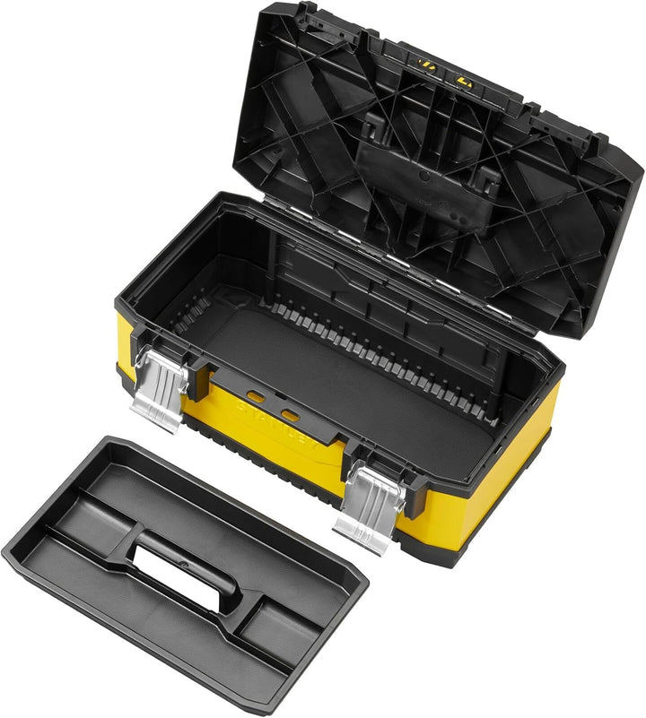 Stanley Werkzeugbox / Werkzeugkoffer (50x30x22cm, aus Metall-Kunststoff mit robuster Konstruktion, K