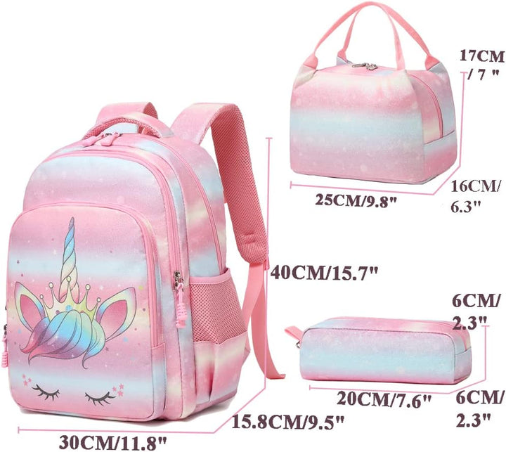 Kimwadalh Mädchen Rucksack Glitzer Schultasche Schulranzen Set Schulrucksack Mädchen Jungen Rucksack