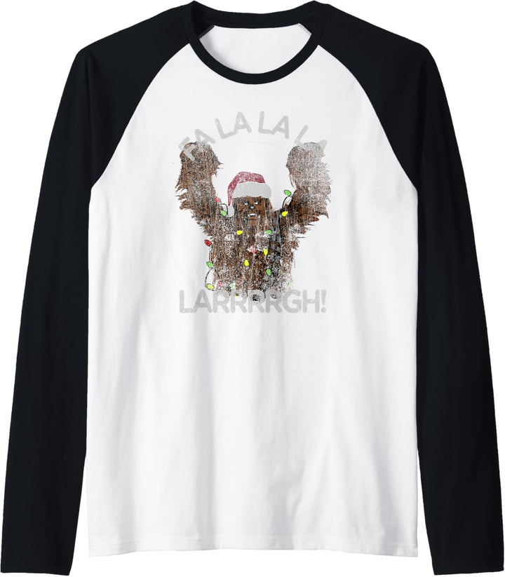 Star Wars Chewie Fa La La La Holiday Text Raglan