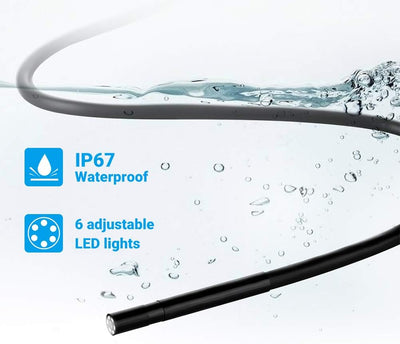 Endoskop WIFI Endoskopkamera mit licht Inspektionskamera Borescope HD 1920P 5,0 Megapixeln 5,5mm 5m