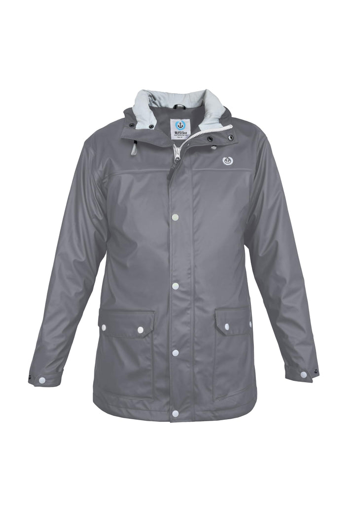 MADSea Herren Regenjacke Friesennerz 630 wasserdicht windabweisend sportlich S Grau, S Grau