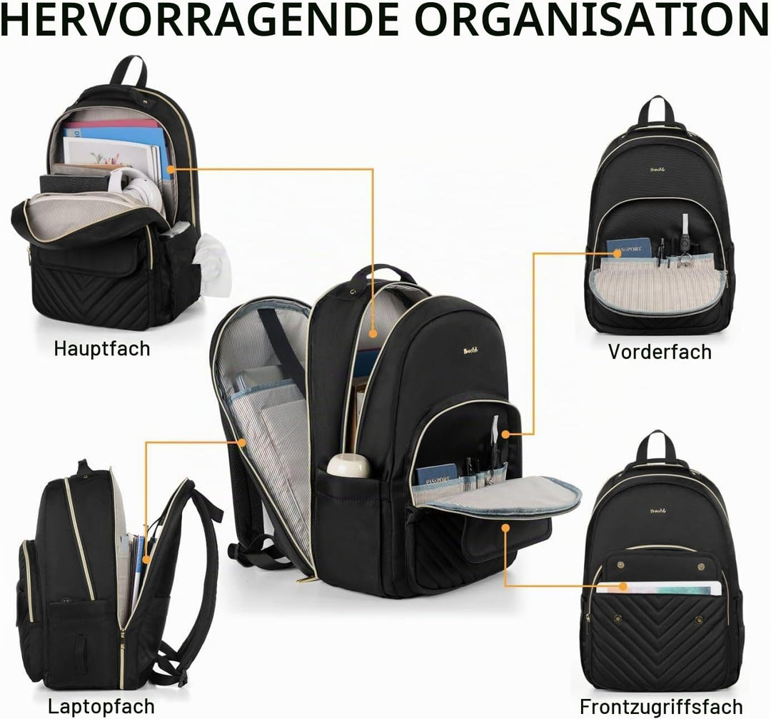 Rucksack Laptop Damen 17,3 Zoll Rucksack Frauen,Schulrucksack Schulranzen Mädchen Teenager für Unive
