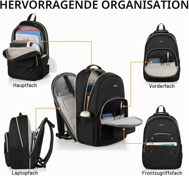 Rucksack Laptop Damen 17,3 Zoll Rucksack Frauen,Schulrucksack Schulranzen Mädchen Teenager für Unive