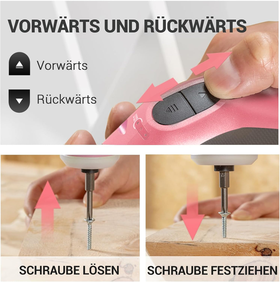 DCA 4V Elektrischer Schraubendreher-Set, 5 N·m mit 2000 mAh Li-Ionen-Akku, 6,35 mm Magnet-Sechskanta