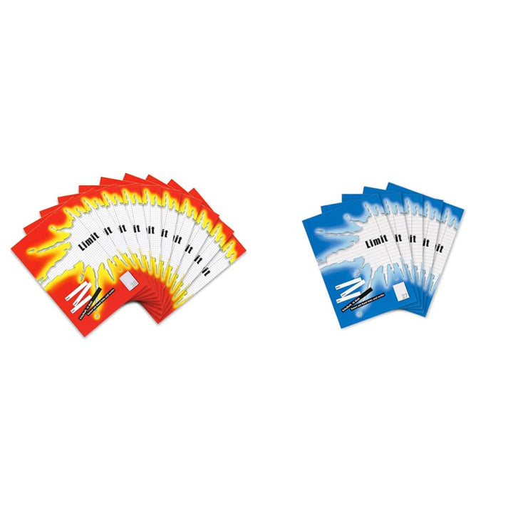 Limit Schulheft A4 kariert, Lineatur 28, 16 Blatt, rot, 10 Stück & Schulheft A4, 16 Blatt, liniert m
