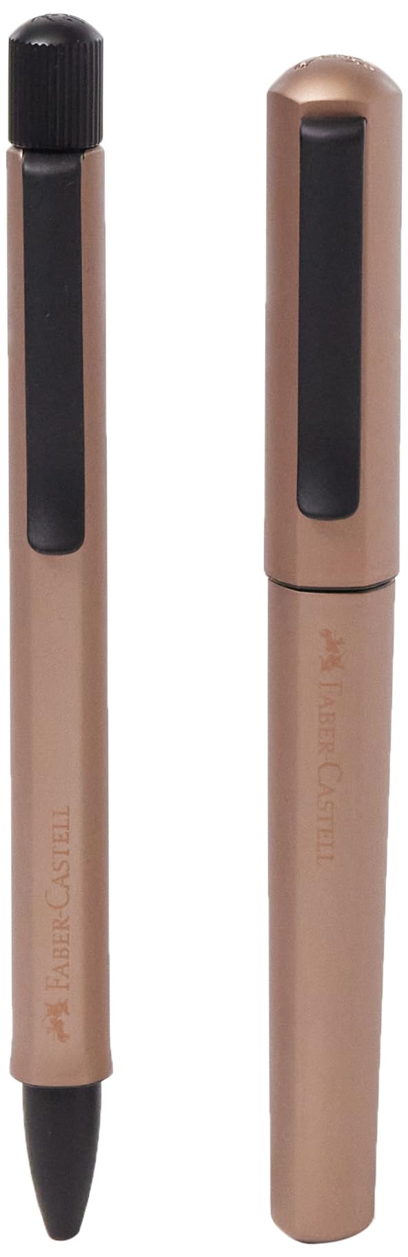 Faber-Castell 140589 - Geschenkset Hexo Bronze, mit Füller M und Drehkugelschreiber B, Geschenkset H