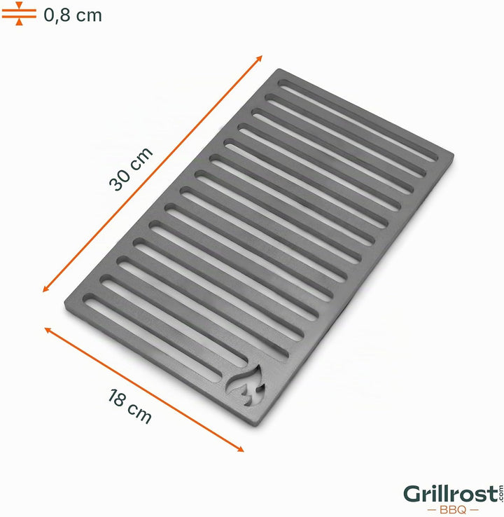 Ofenrost 18x30cm aus massivem Stahl - Kein Guss dadurch Keine Bruchgefahr 18 x 30cm, 18 x 30cm
