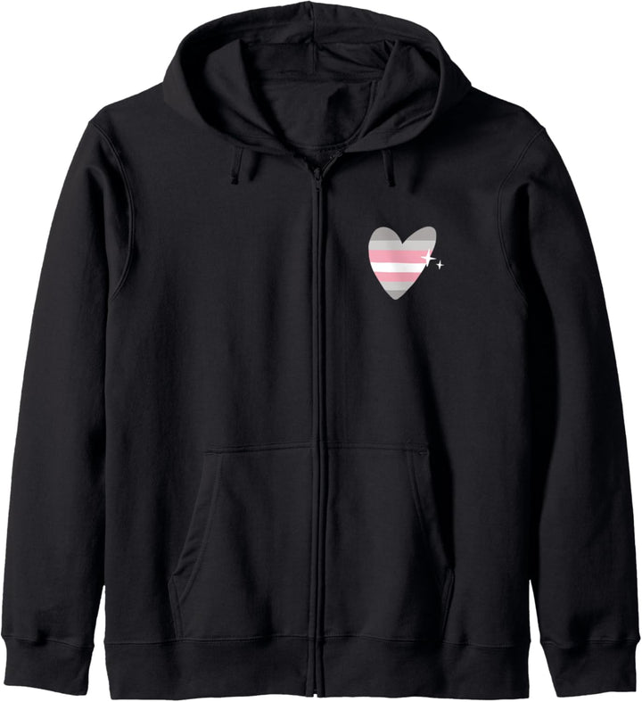 Demigirl Heart Retro LGBTQIA Pride Flag Non-Binary Love Kapuzenjacke